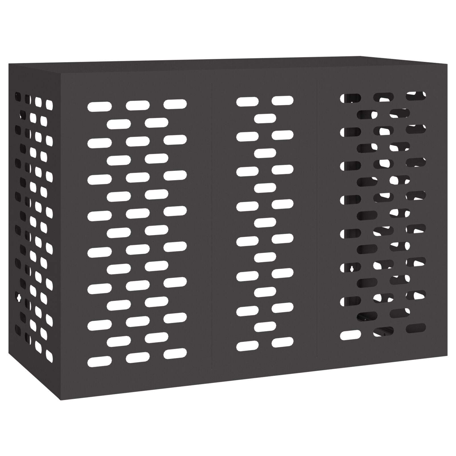 Airconditioner Cover Staal Zwart 110 x 50 x 80 cm
