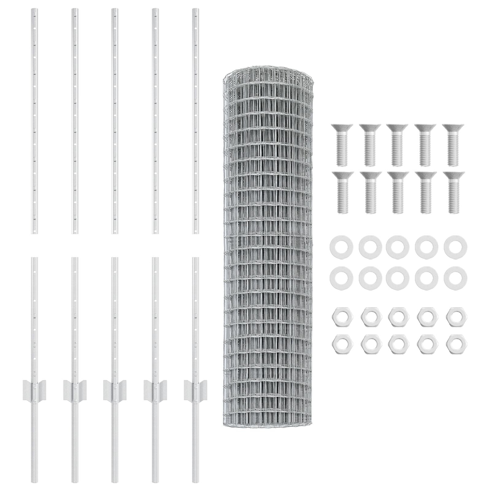 Tuinomheiningset Set Van 2 Gegalvaniseerd Staal 10 X 1 M Duurzaam