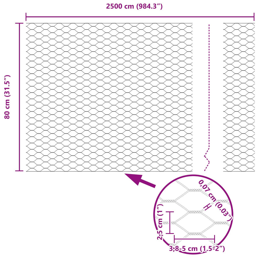 Hekpalen 11 Stuks U-Channel Grijs 80 Cm Staal,  Hexagoon Hek Grijs 0.8X25 M Staal