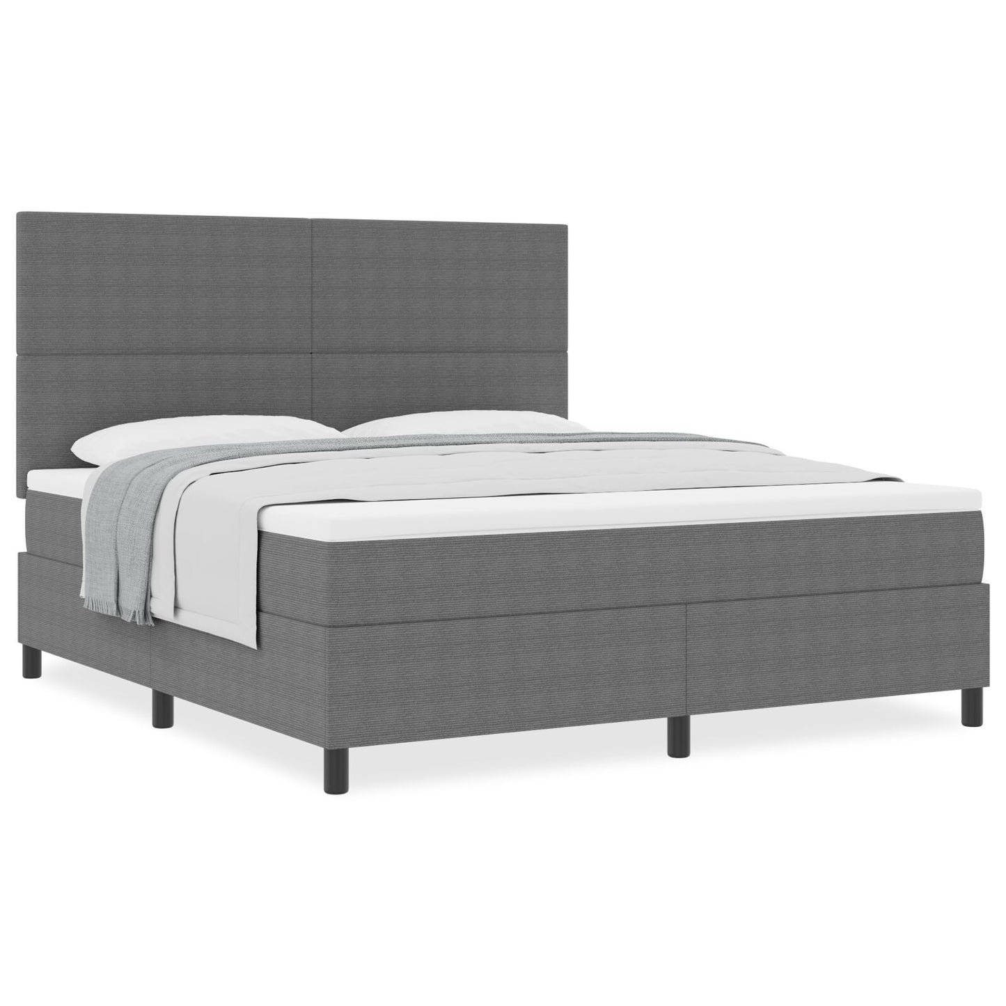 Boxspringbed Met Matras Donkergrijs Super King Korduroystof