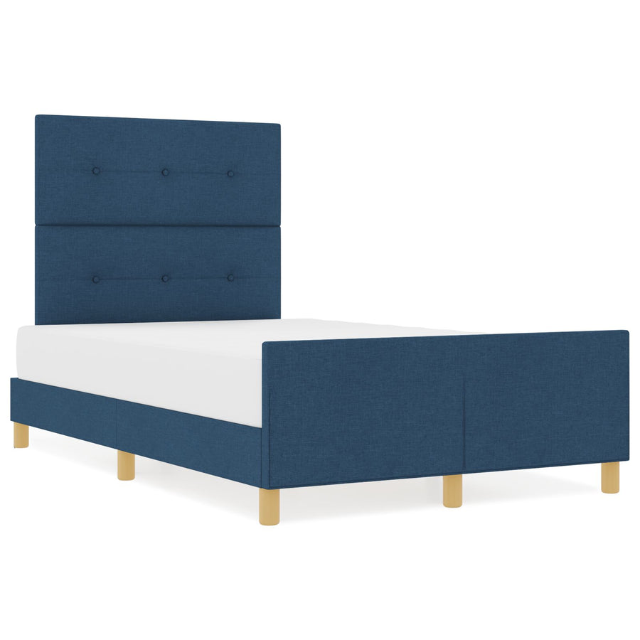Bed Frame Blauw 120X190 Cm Stof Crème