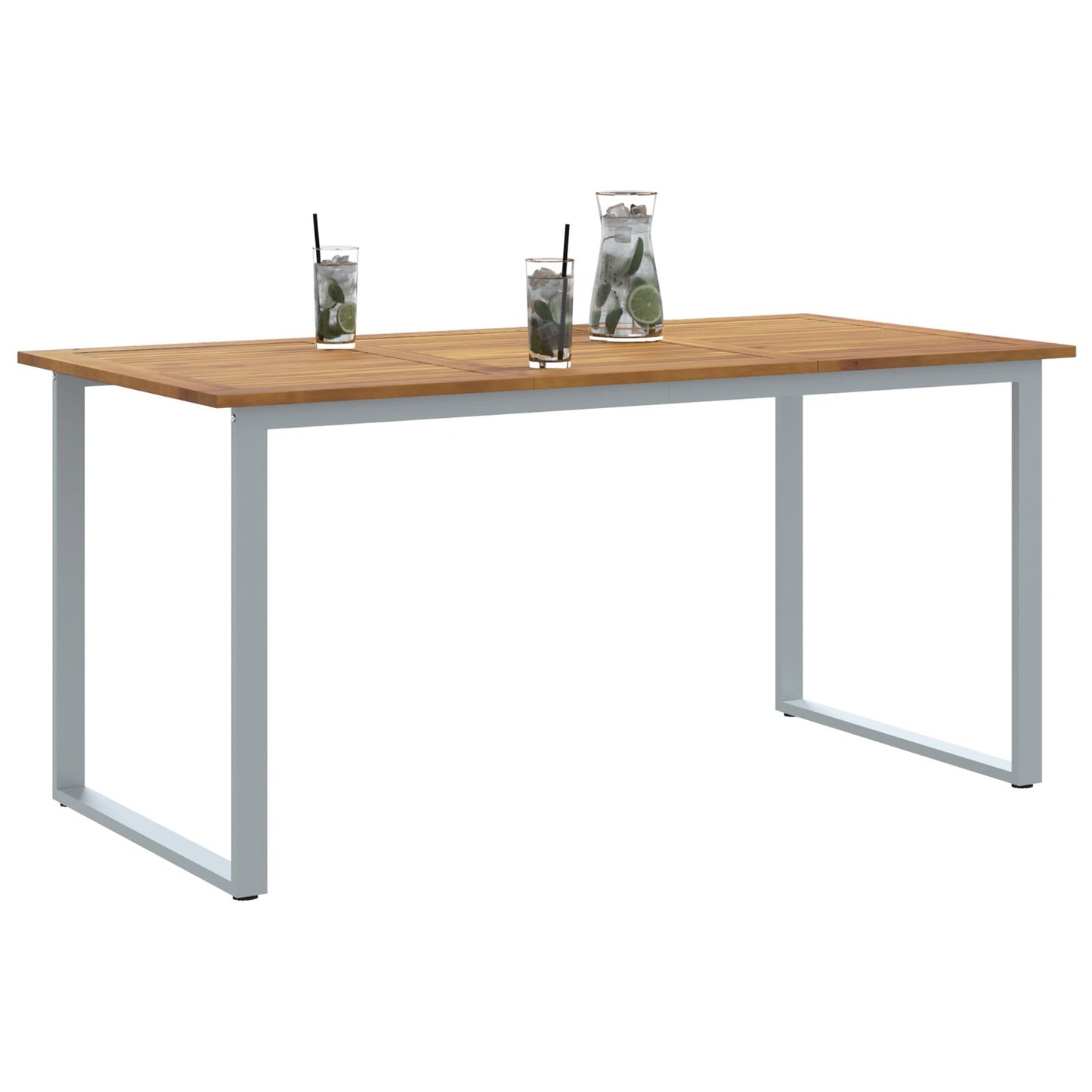 Tuin Eettafel Staal & Massief Acaciahout 160 x 80 x 75 cm Overhangend ontwerp