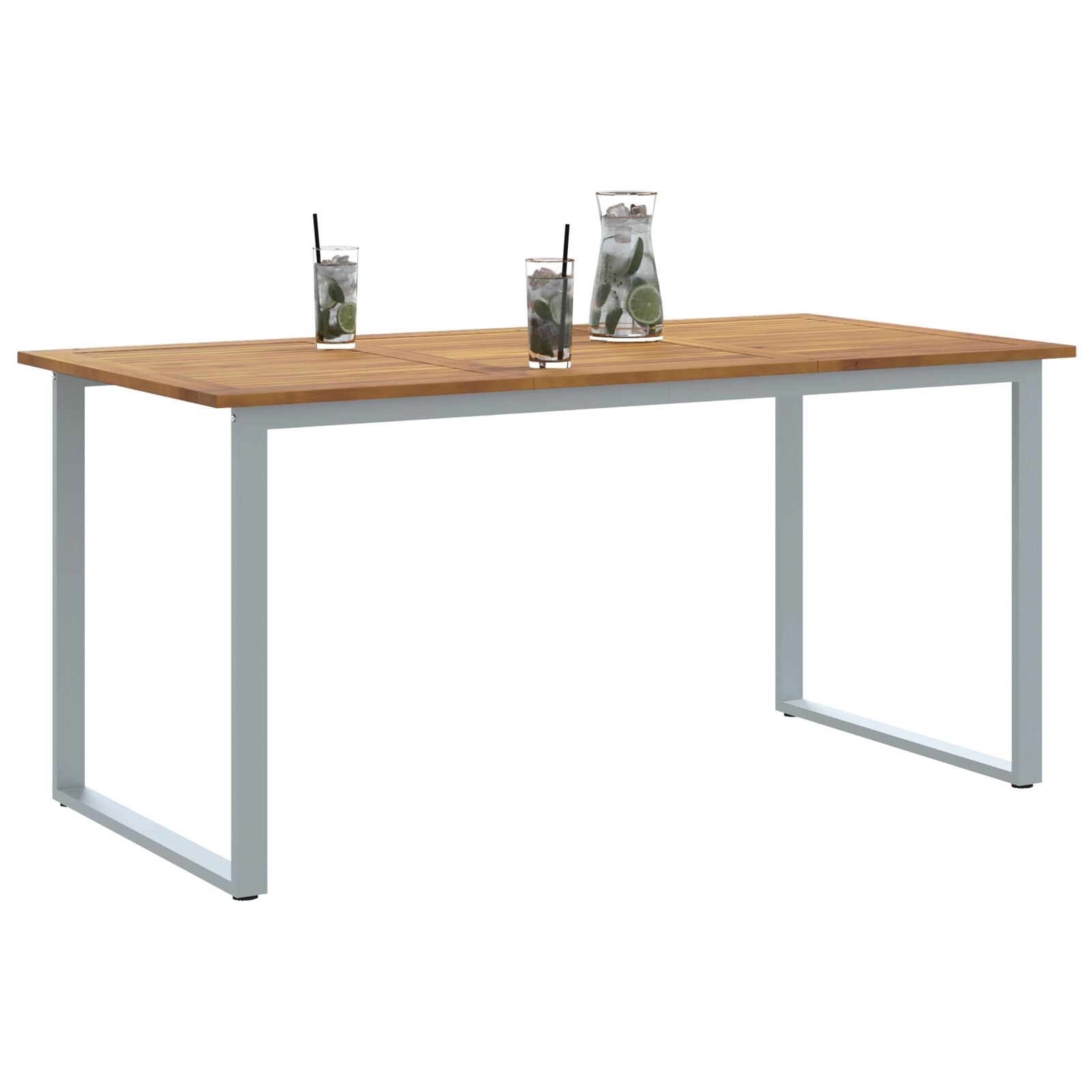 Tuin Eettafel Staal & Massief Acaciahout 160 x 80 x 75 cm Overhangend ontwerp