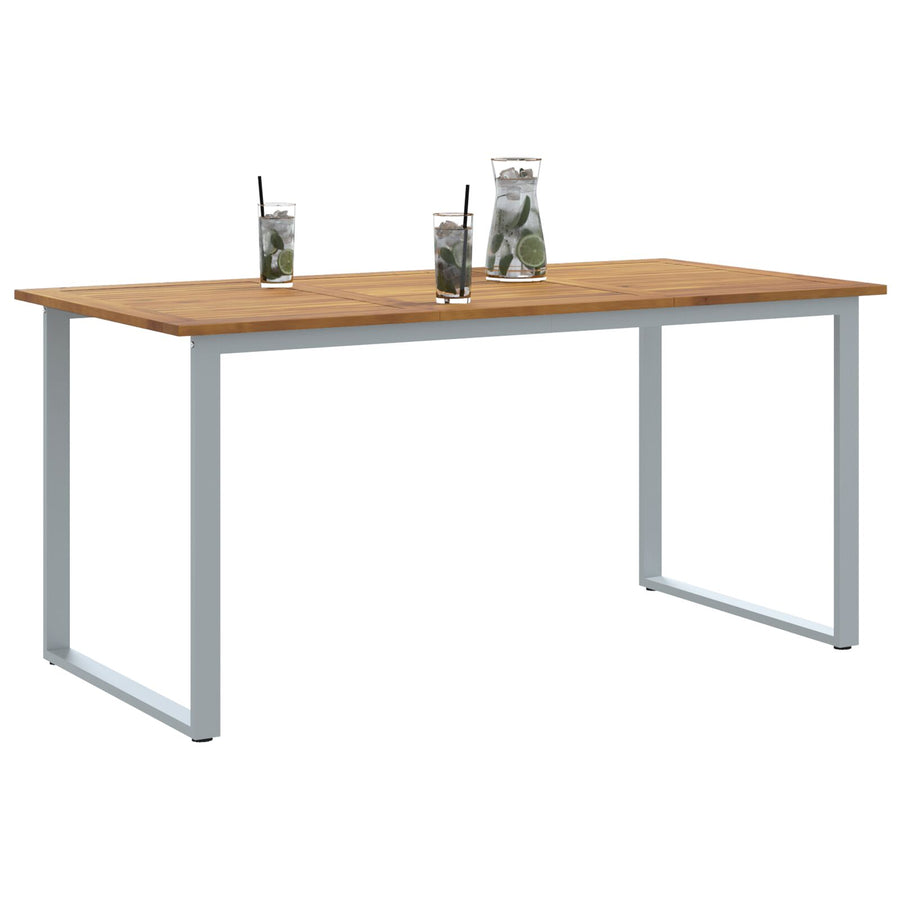 Tuin Eettafel Staal & Massief Acaciahout 160 x 80 x 75 cm Overhangend ontwerp