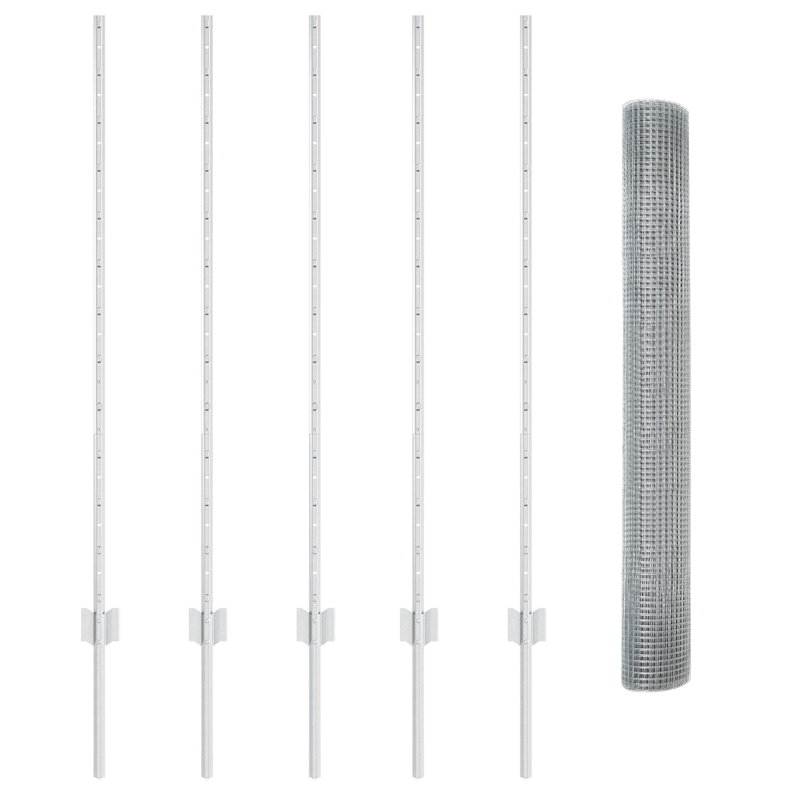 Gelast Draadhek Met 10 U-Posts Zilver 1.2X10 M Staal