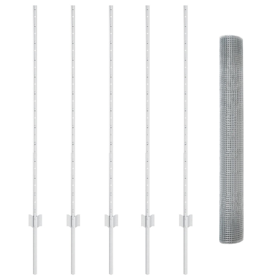 Gelast Draadhek Met 10 U-Posts Zilver 1.2X10 M Staal
