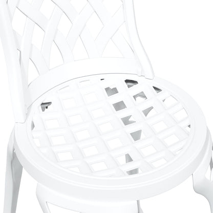 3-Delige Tuin Bistro Set Te Gietaluminium Wit