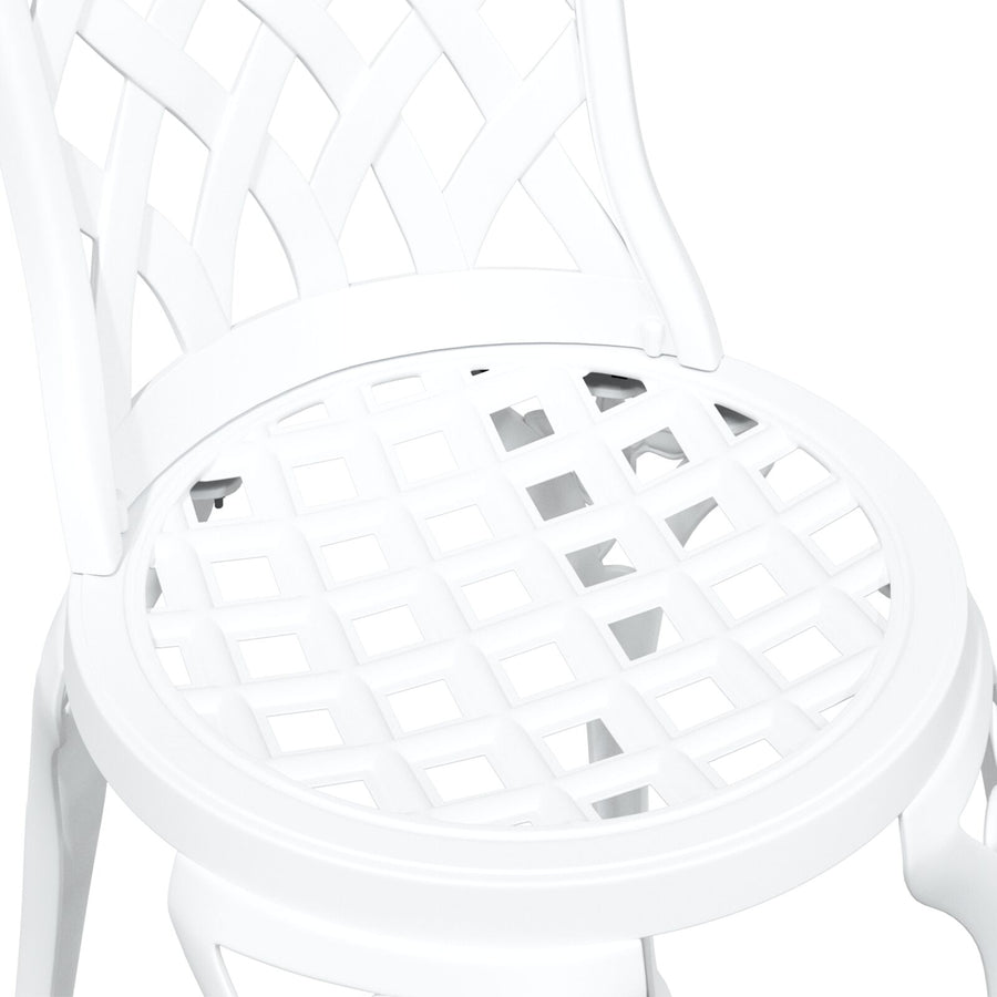 3-Delige Tuin Bistro Set Te Gietaluminium Wit