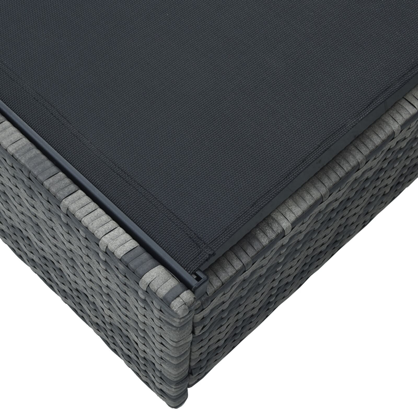 Zonnebed 60X200X27 Cm Poly Rattan Grijs