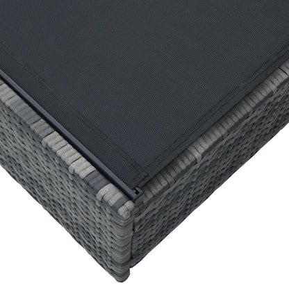 Zonnebed 60X200X27 Cm Poly Rattan Grijs