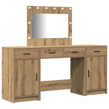 3-Delige Kaptafelset Met Led Artisan Eiken Bewerkt Hout