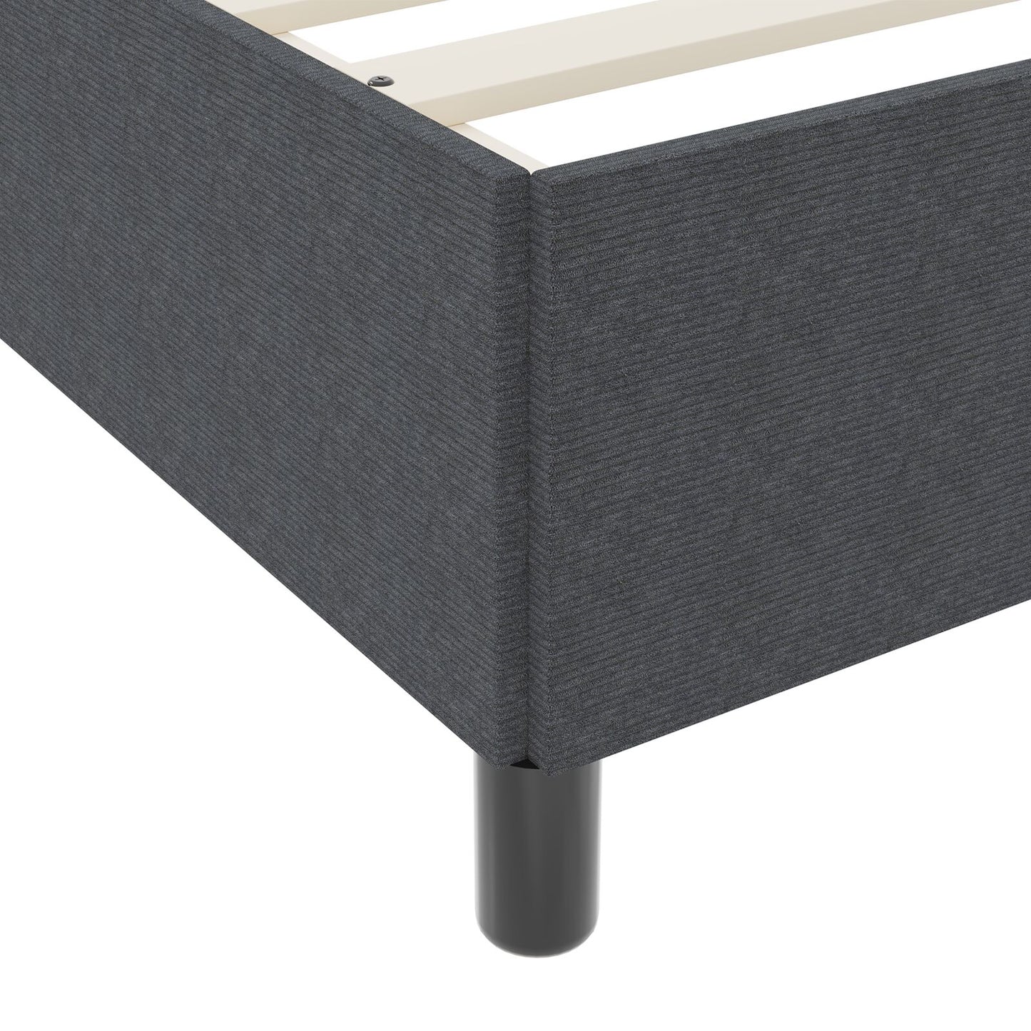 Bed Frame Corduroy Stoffering Donkergrijs 140 x 190 cm