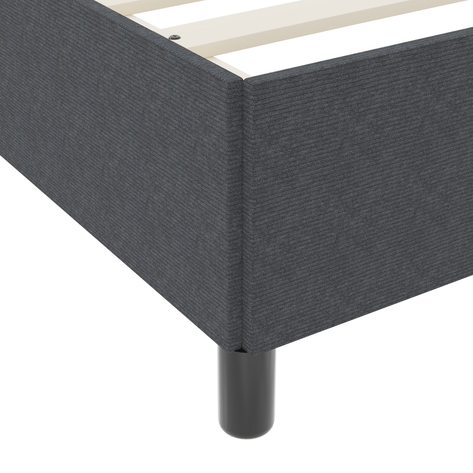 Bed Frame Corduroy Stoffering Donkergrijs 140 x 190 cm