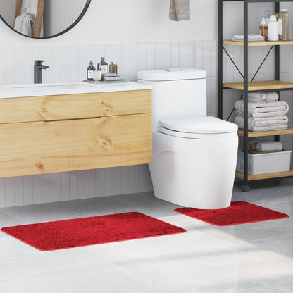 2 Delige Badmat Set Polypropeen Antislip Rood