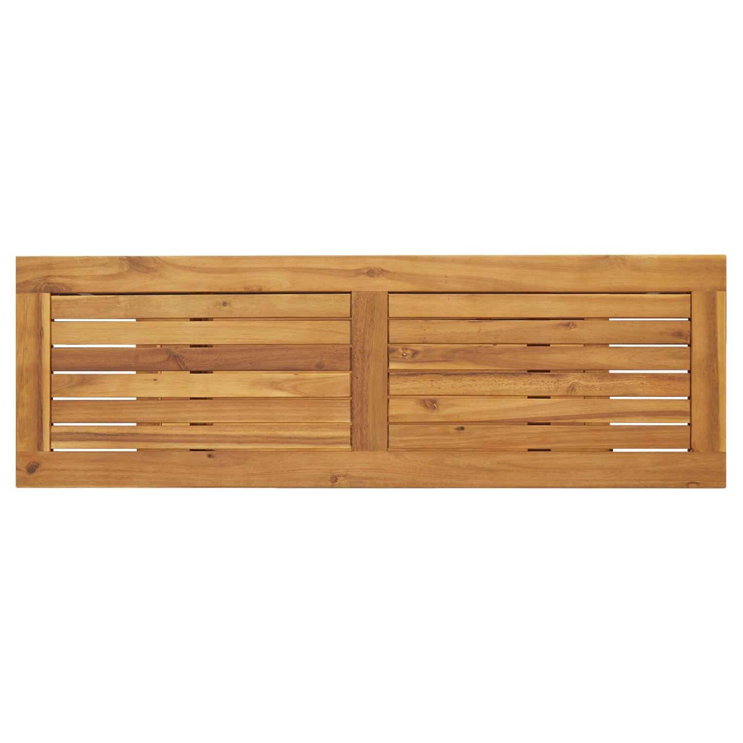 Buiten Tafel Natuur En 35X110X75 Cm Massief Hout En Staal Natuurlijk en grijs 110 x 35 x 75 cm