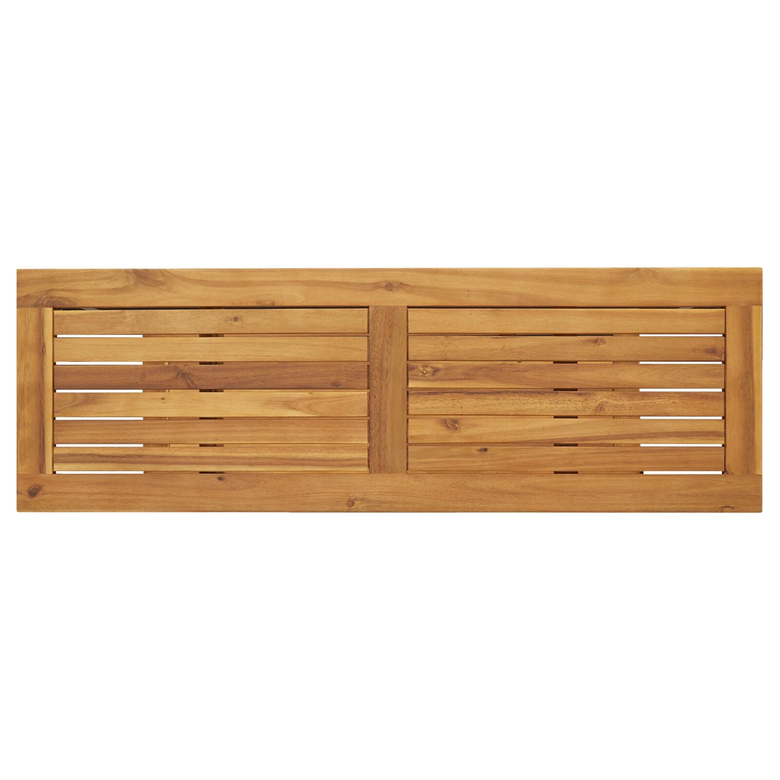 Buiten Tafel Natuur En 35X110X75 Cm Massief Hout En Staal Natuurlijk en grijs 110 x 35 x 75 cm