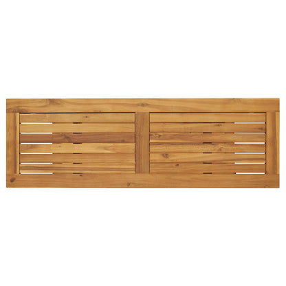 Buiten Tafel Natuur En 35X110X75 Cm Massief Hout En Staal Natuurlijk en grijs 110 x 35 x 75 cm