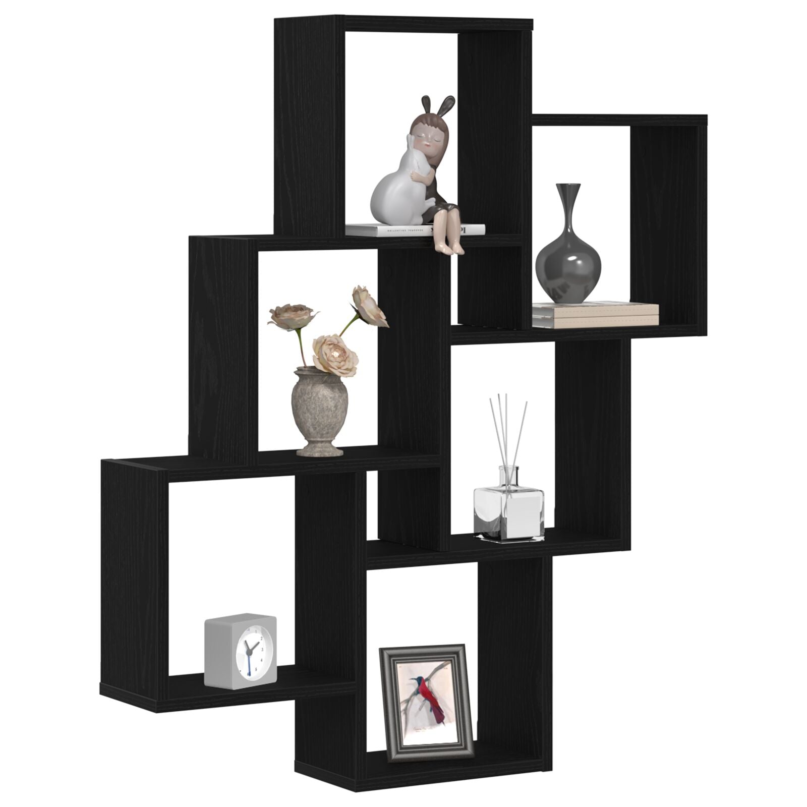 Wandkast Zwart Eiken 78X15X92 Cm Gemaakt Van Hout