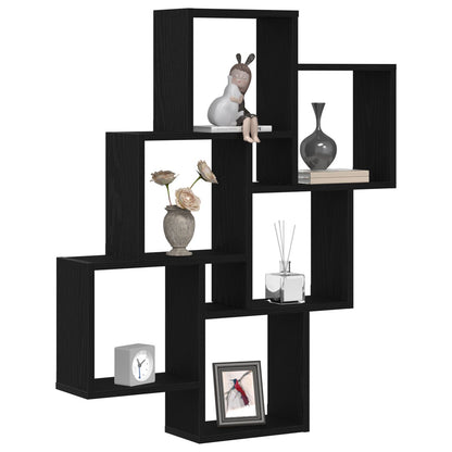 Wandkast Zwart Eiken 78X15X92 Cm Gemaakt Van Hout