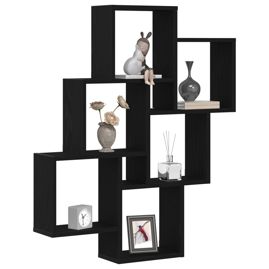 Wandkast Zwart Eiken 78X15X92 Cm Gemaakt Van Hout