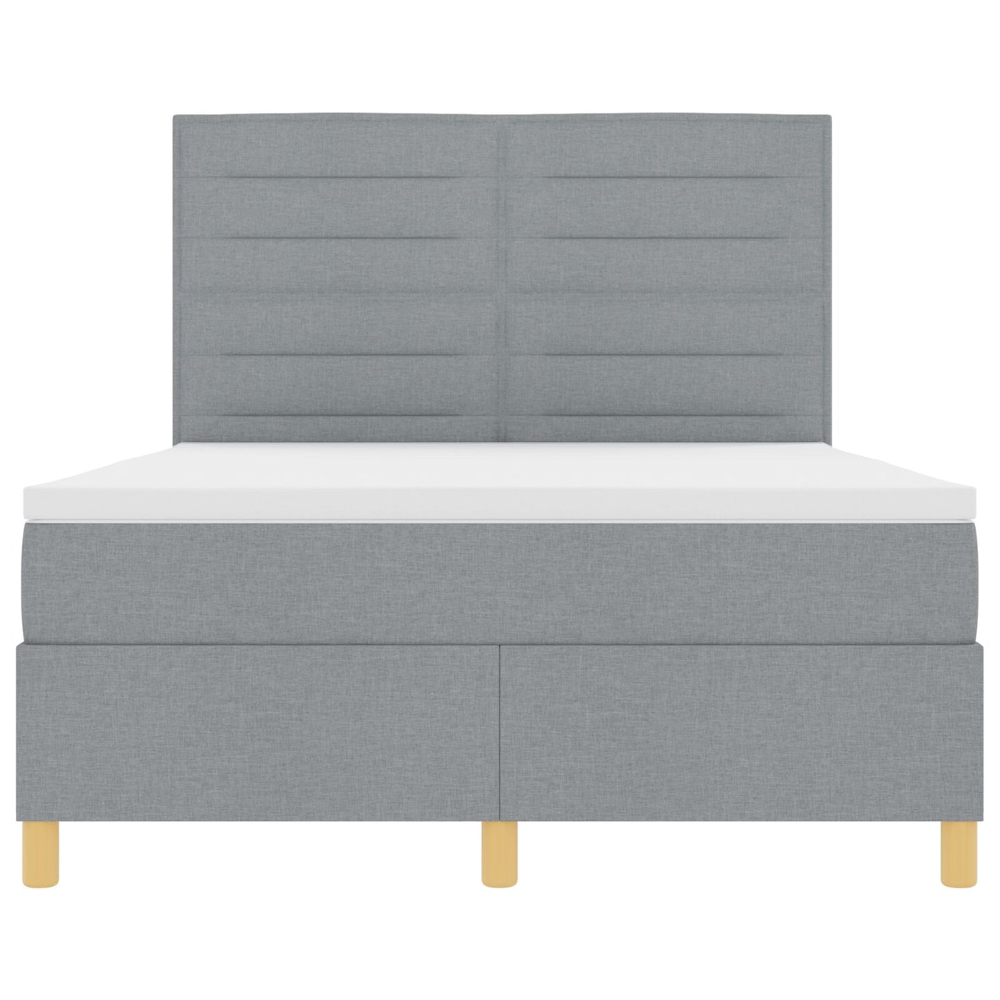 Boxspringbed Met Matras Lichtgrijs 140X190 Cm Stof Blauw