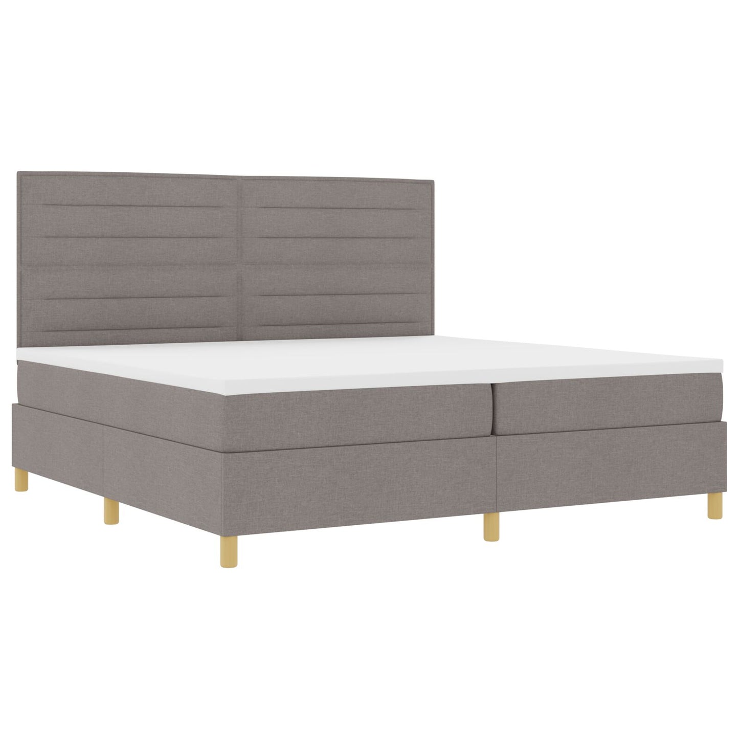 Boxspringbed Met Matras Taupe 200X200 Cm Stof Blauw