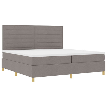 Boxspringbed Met Matras Taupe 200X200 Cm Stof Blauw