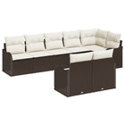 Garden Sofa Set Brown poly rattan