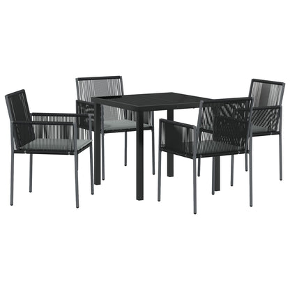 Set Van 3 Zwart Pe Riet, Staal, Polyester Stof Standaard