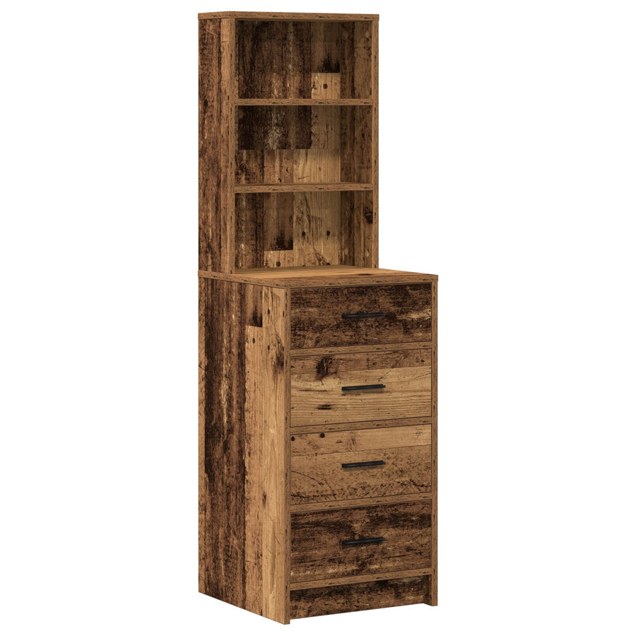 3-Delige Kaptafel Set Met Led In Verweerde Houten Afwerking