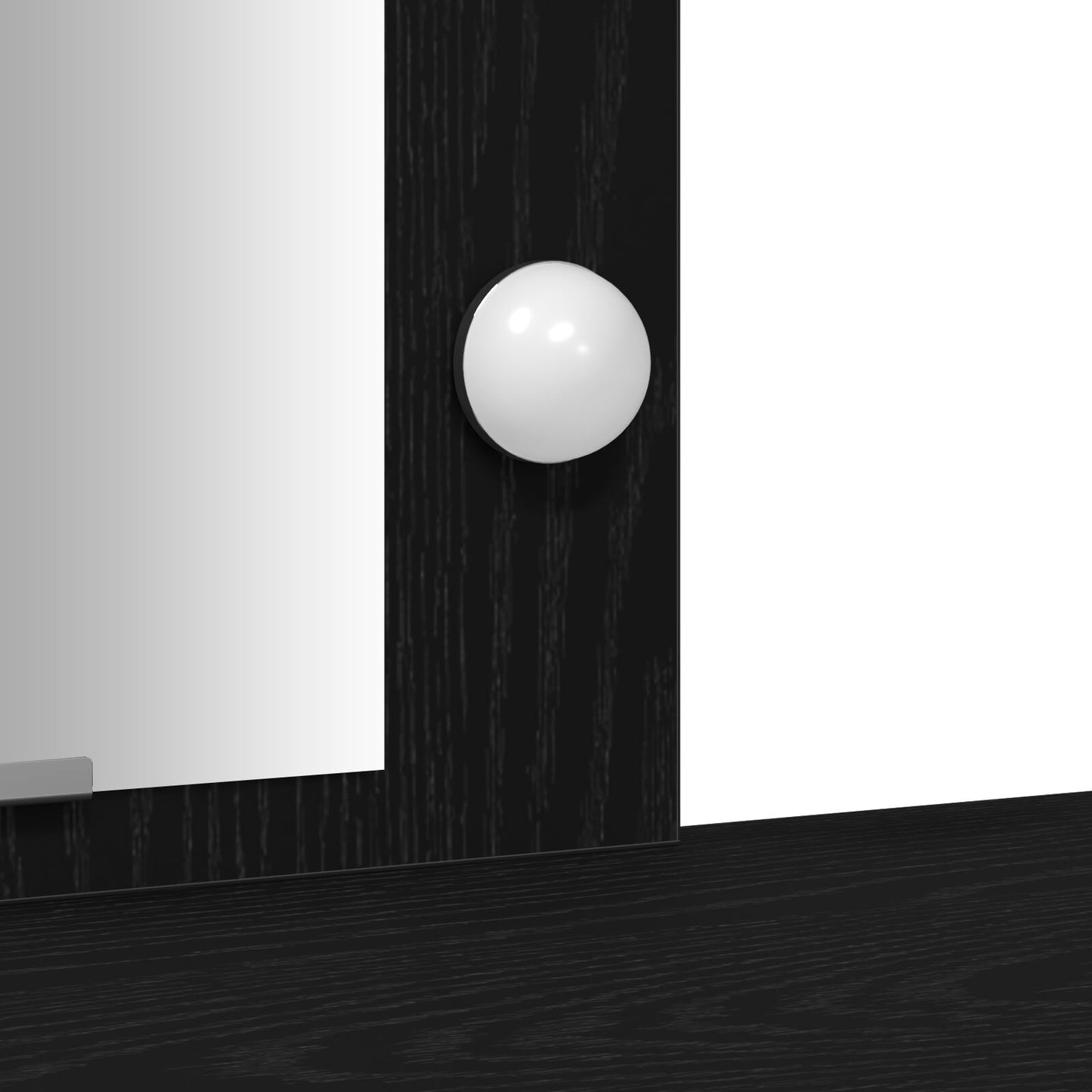Kaptafel Met Led Verlichting 102X33X135 Cm Zwart eiken