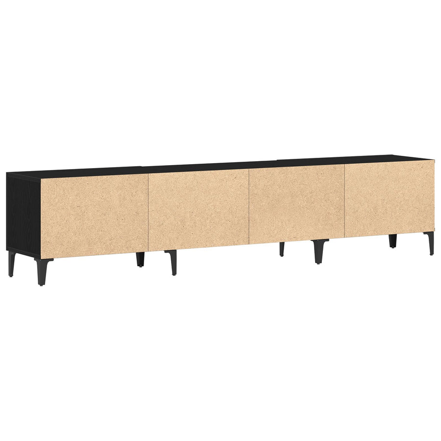 Tv Meubel Zwart Eiken 180X31,5X40 Cm Geengineerd Hout