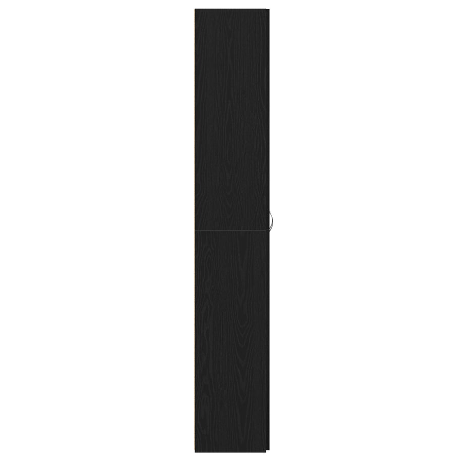 Kantoorkast Zwart Eiken 60X32X190 Cm Bewerkte Hout