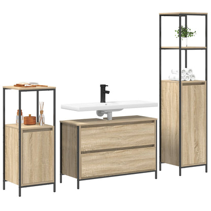 3-Delige Badkamermeubelset Engineered Wood Sonoma Eiken