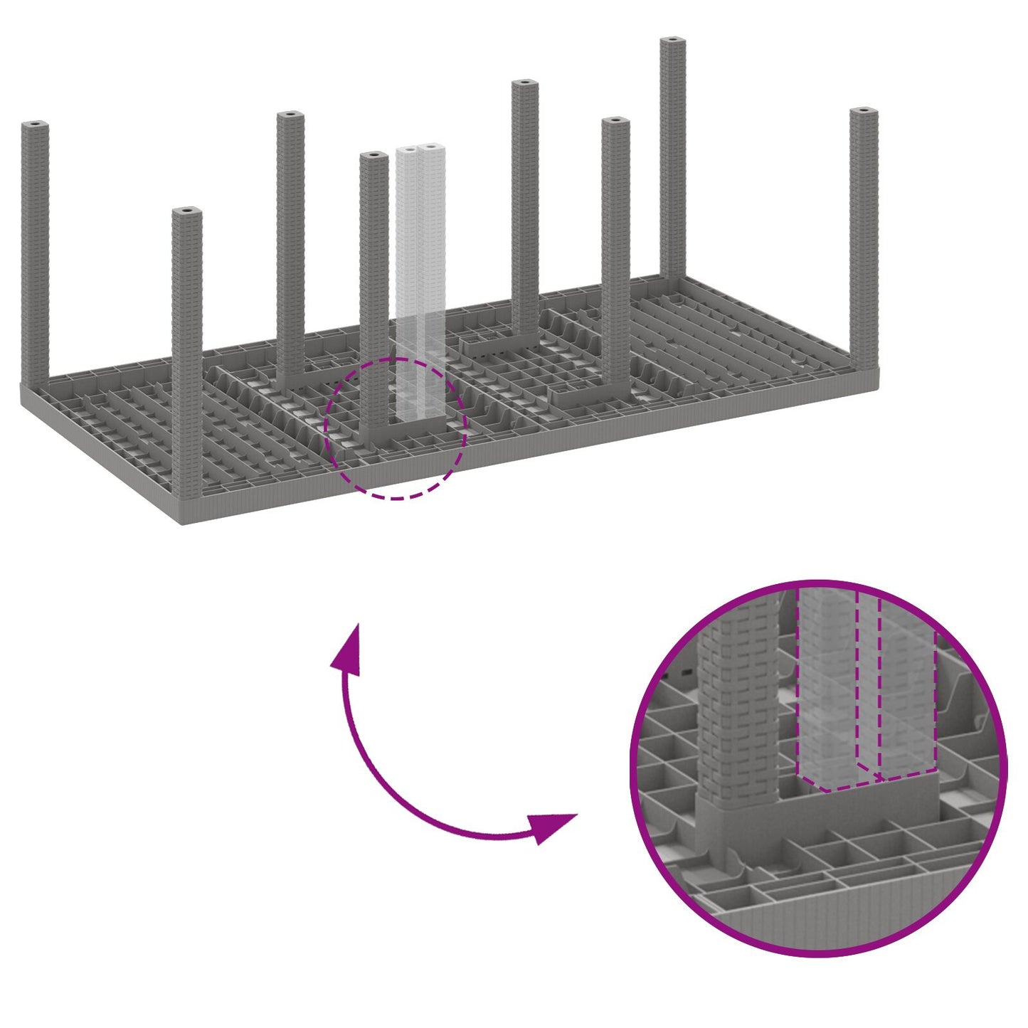 Tuin Tafel 200X100X73 Cm Poly Rattan Lichtgrijs 2 m
