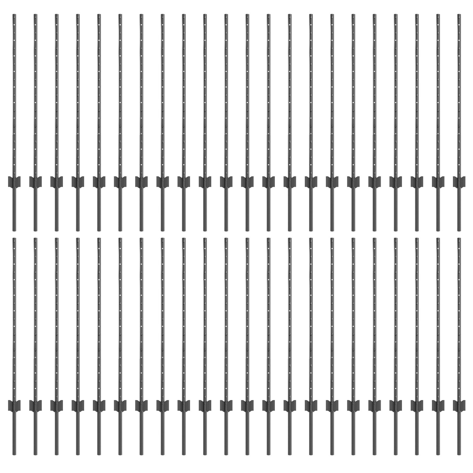 hekposten 88 stuks U-kanaal Grijs 140 cm Staal