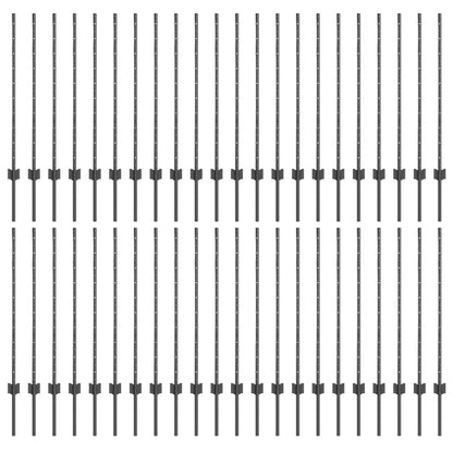 hekposten 88 stuks U-kanaal Grijs 140 cm Staal