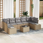 Garden Sofa Set with Cushions 8 pcs Beige and Grey poly rattan