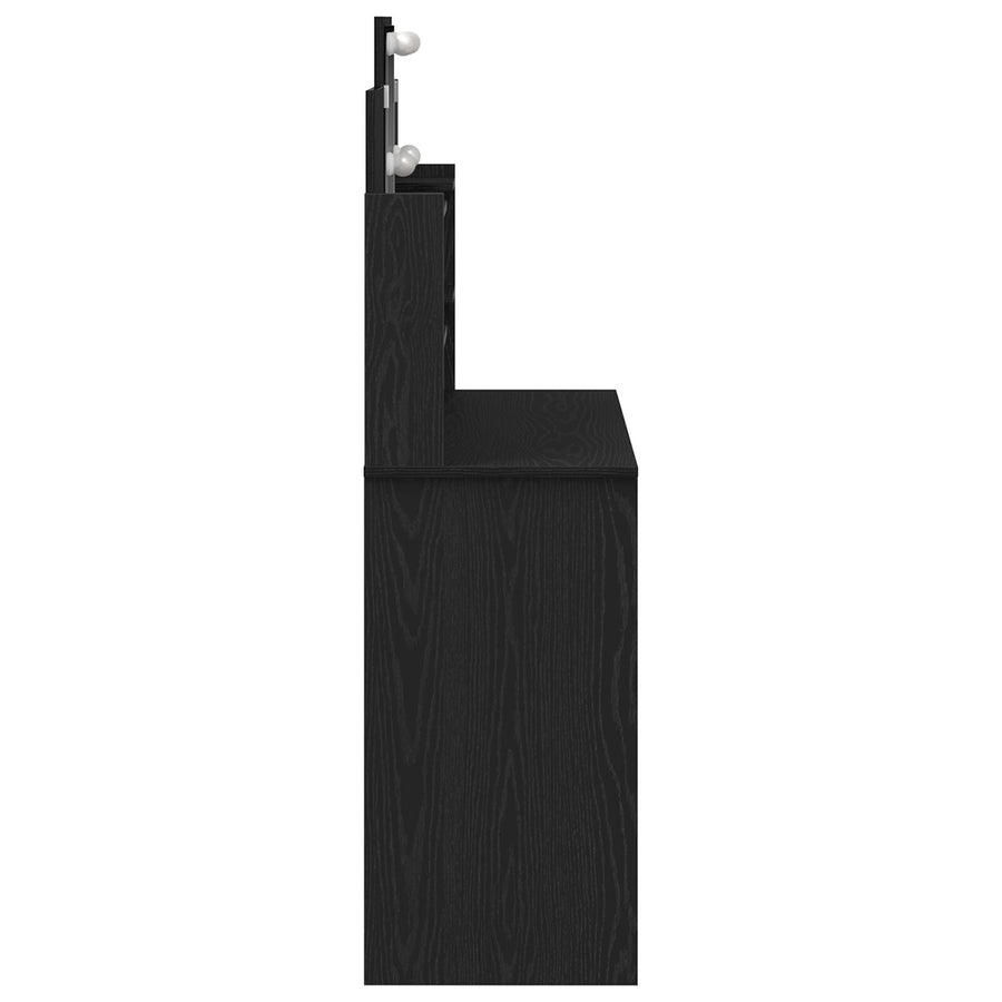 Kaptafel Met Led-Verlichting Zwart Eiken 96X40X142 Cm