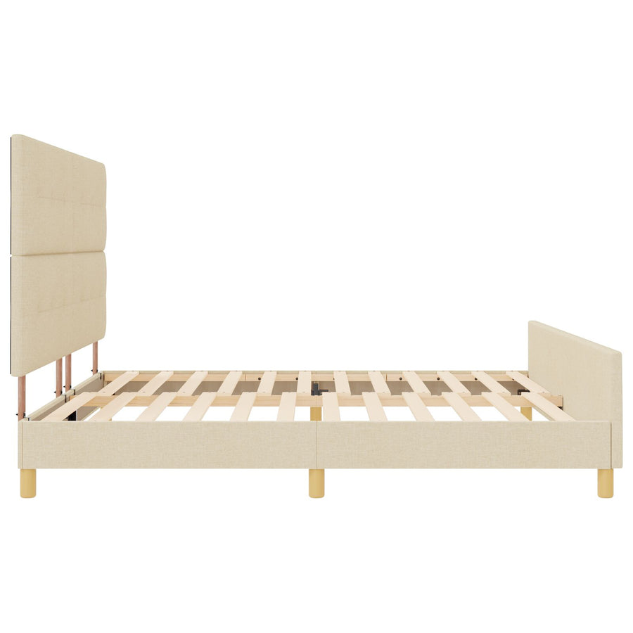 Bedframe Crème 200X200 Cm Stoffen Crème
