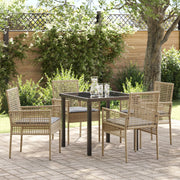 Tuin eettafelset poly rattan 4-persoons beige