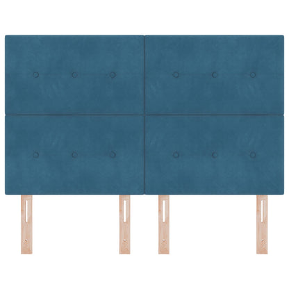 Hoofdbord Knopen Tufted Velours Donkerblauw 160 cm Hoog hoofdbord
