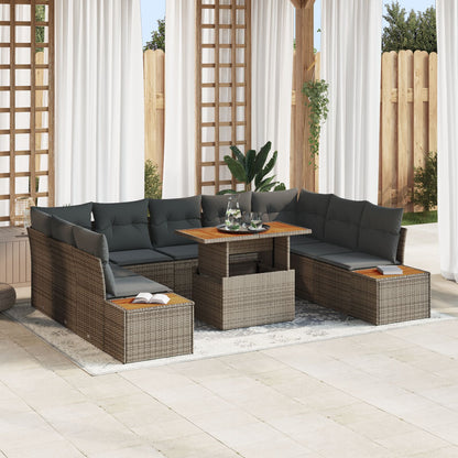 Tuin Sofa Set Set Van 6 Charcoal, Zacht Grijs, Licht Bruin