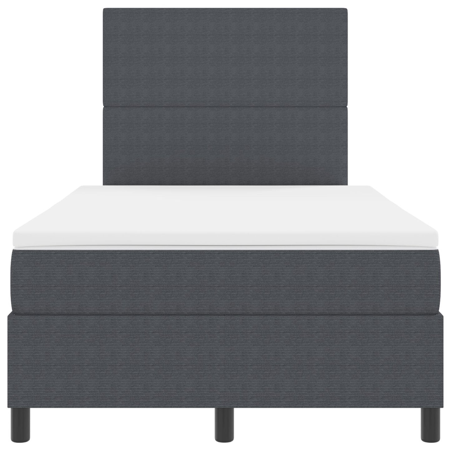 Boxspringbed Met Matras Donkergrijs 120X200 Cm Korduroy Stof
