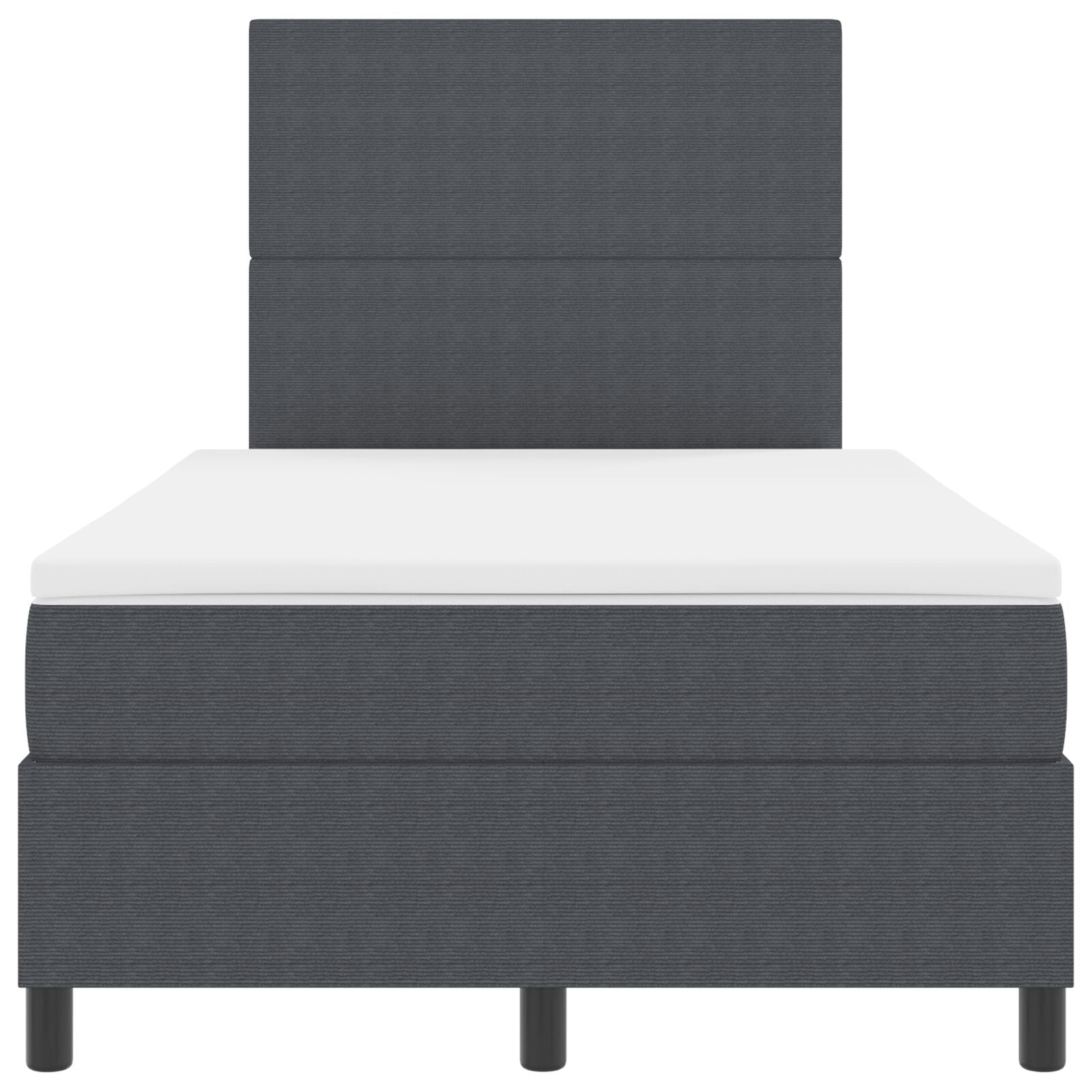 Boxspringbed Met Matras Donkergrijs 120X200 Cm Korduroy Stof