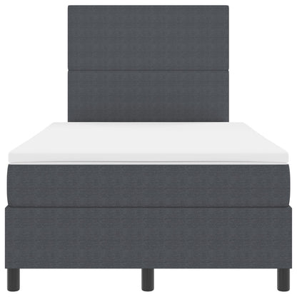 Boxspringbed Met Matras Donkergrijs 120X200 Cm Korduroy Stof