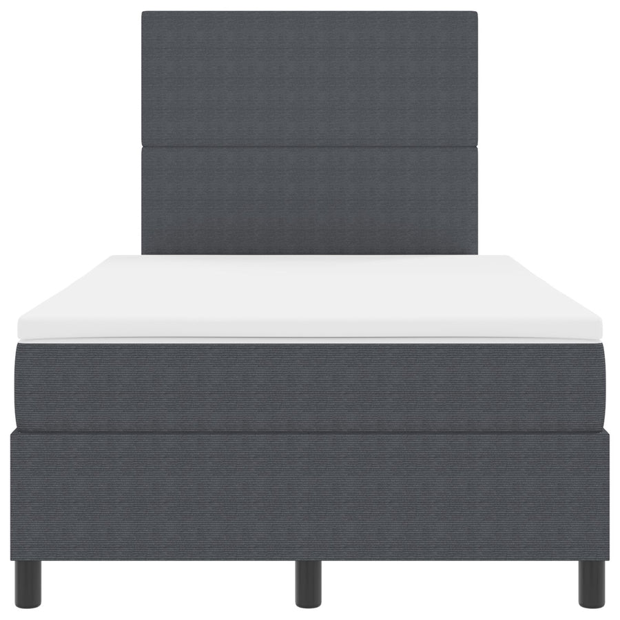Boxspringbed Met Matras Donkergrijs 120X200 Cm Korduroy Stof