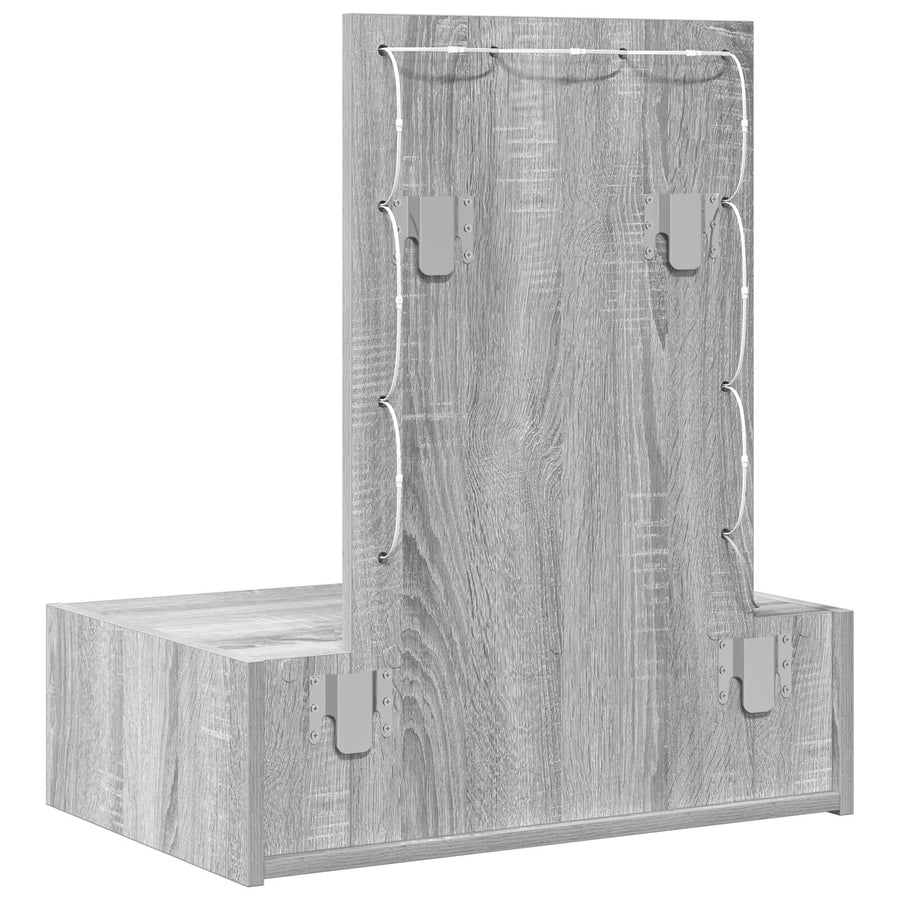 Wandkaptafel Verlichting 60 x 40 x 70 cm Grijs sonoma met LED