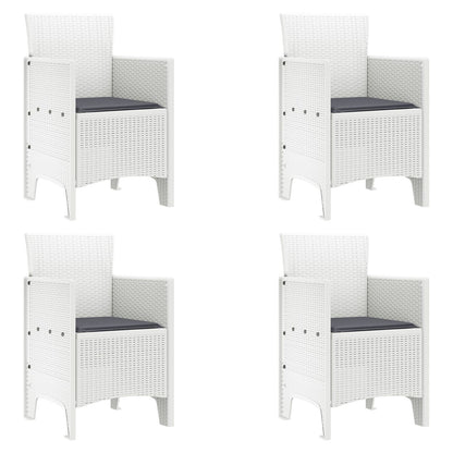Tuinstoel Set Van 4 , Kunststof, Polyester Anthraciet Wit