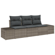 3 Delige Tuin Sofa Set Met Kussens Grijs Poly Rattan